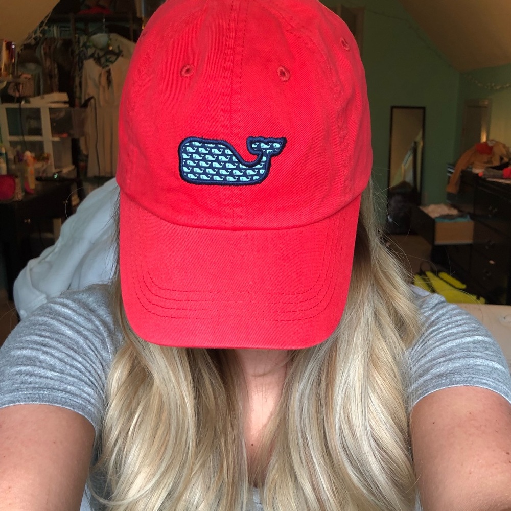 Vineyard Vines Adjustable Baseball Hat Red